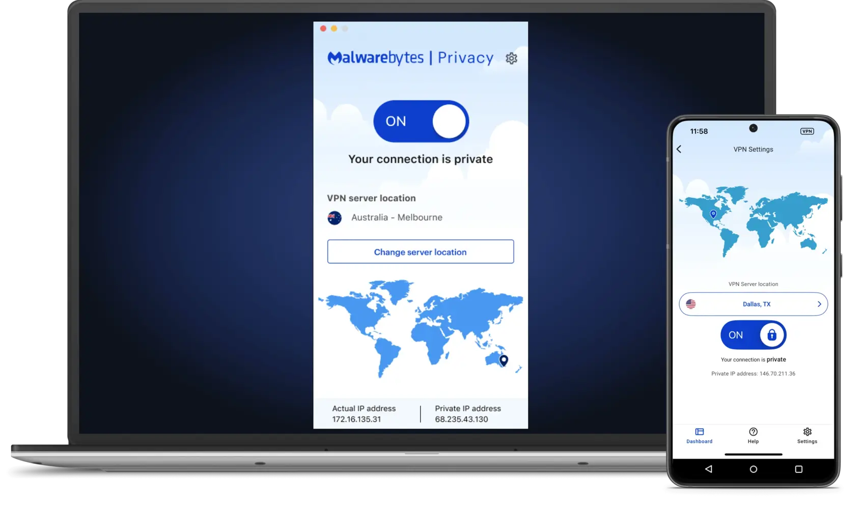Malwarebytes VPN Interface