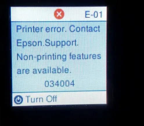 Error Code Non Printing Features are Available