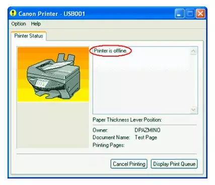 Canon Printer Shows Offline