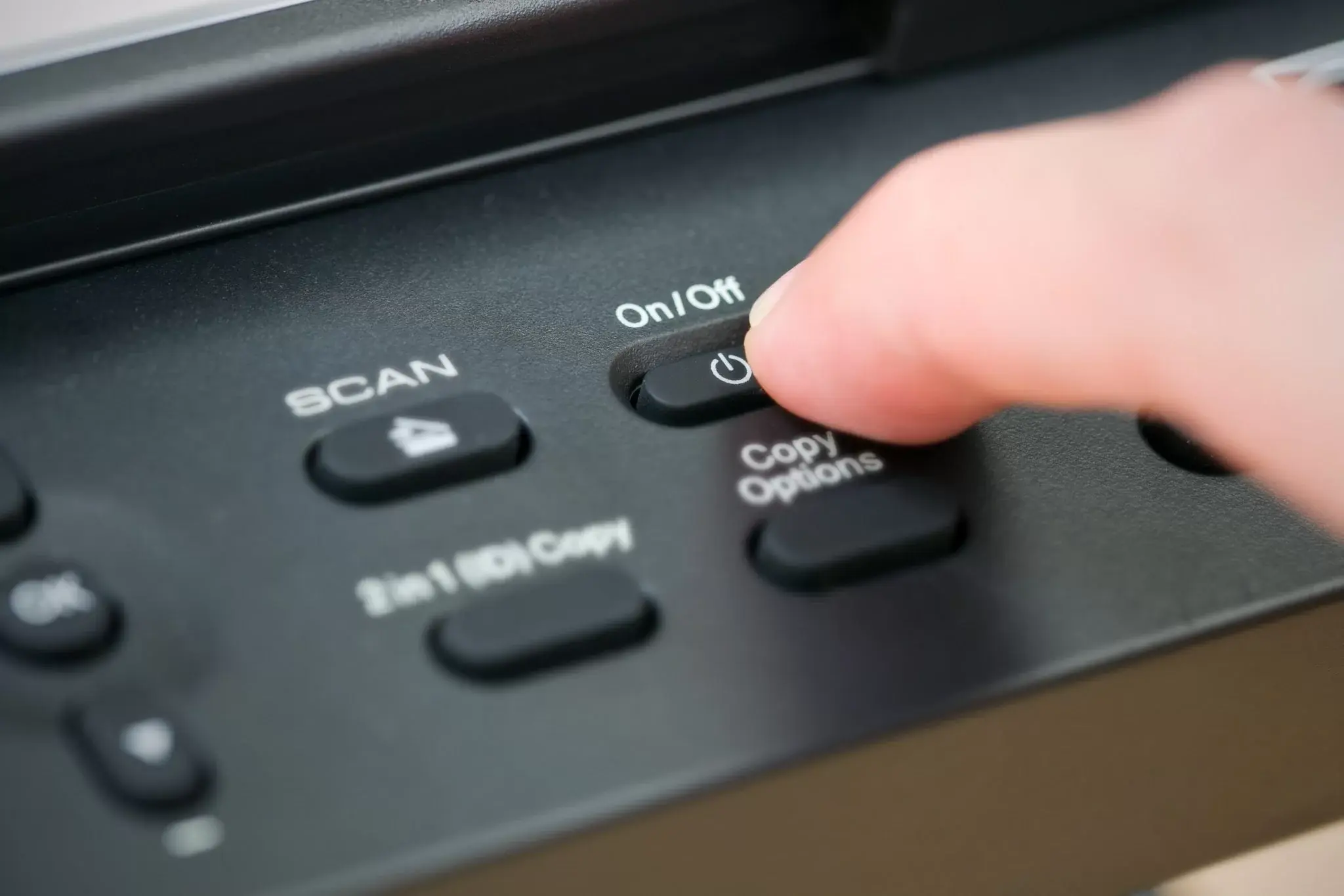 power button on photocopier