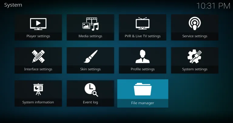 Kodi File Manager Settings